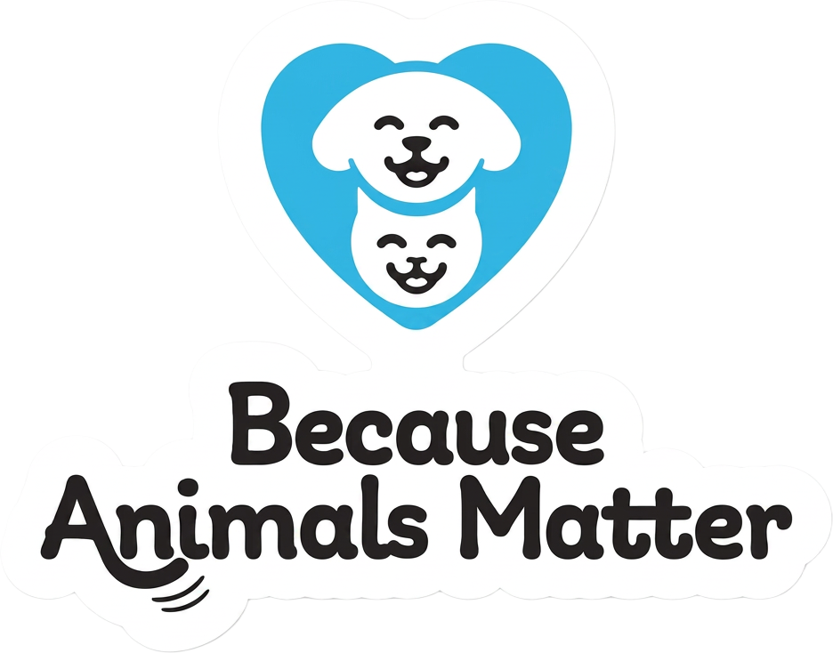 Because Animals Matter custom die-cut sticker