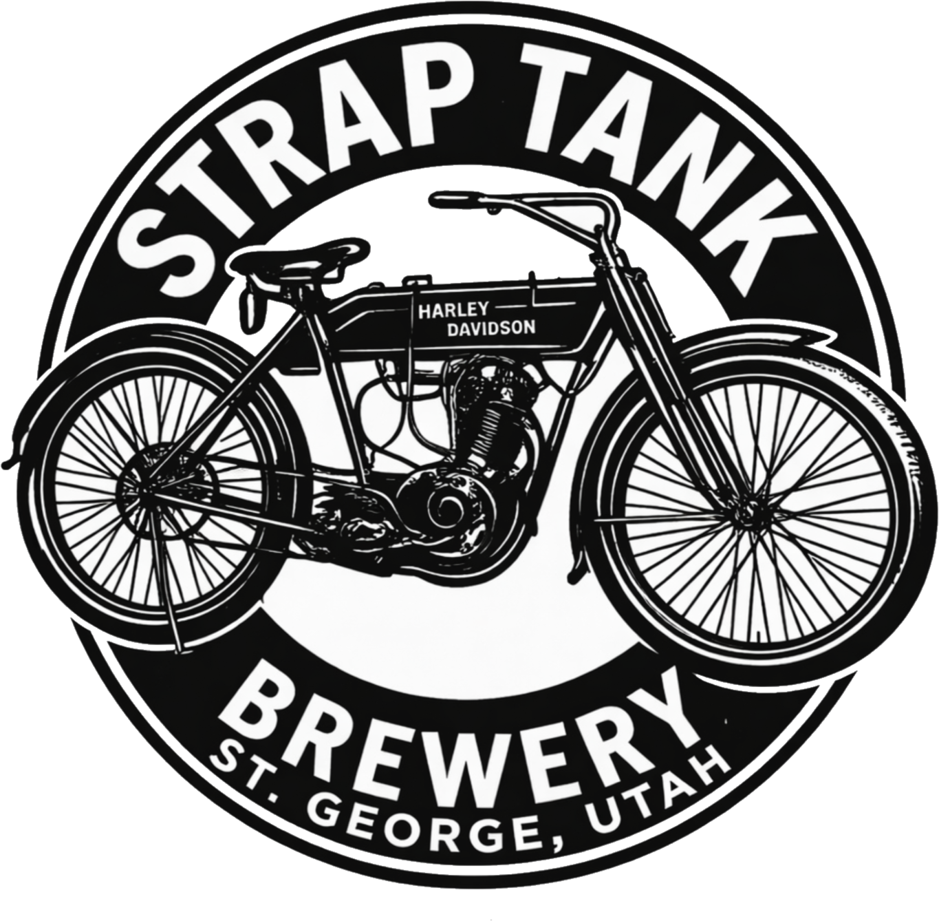 Strap Tank Brewery custom die-cut sticker