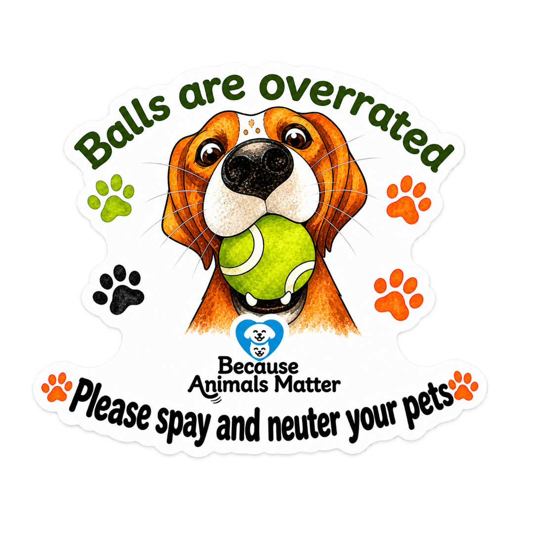 Because Animals Matter custom die-cut sticker