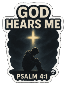 God Hears Me – Psalm 4:1 Sticker