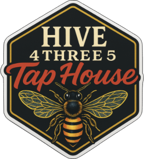 Hive 4 Three 5 Tap House custom die-cut sticker