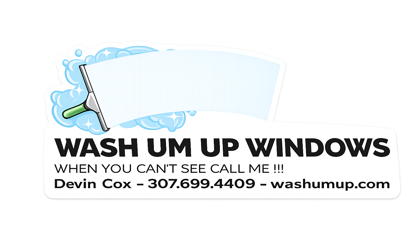 Wash Um Up Windows custom die-cut sticker