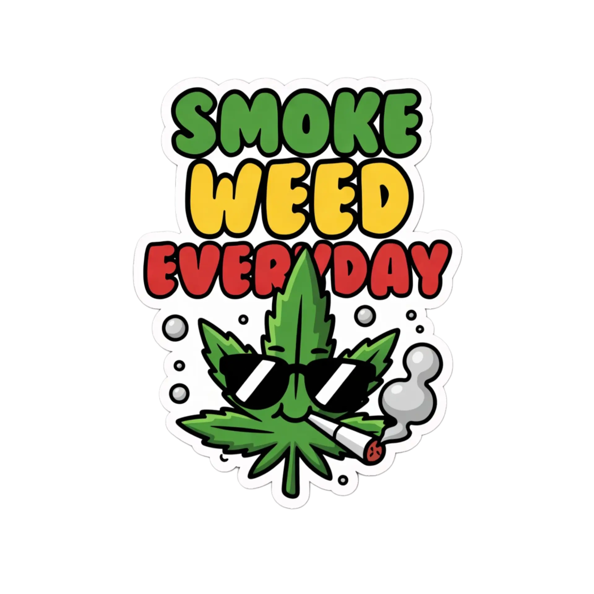 Rasta Smoke Weed Everyday Sticker – 3"