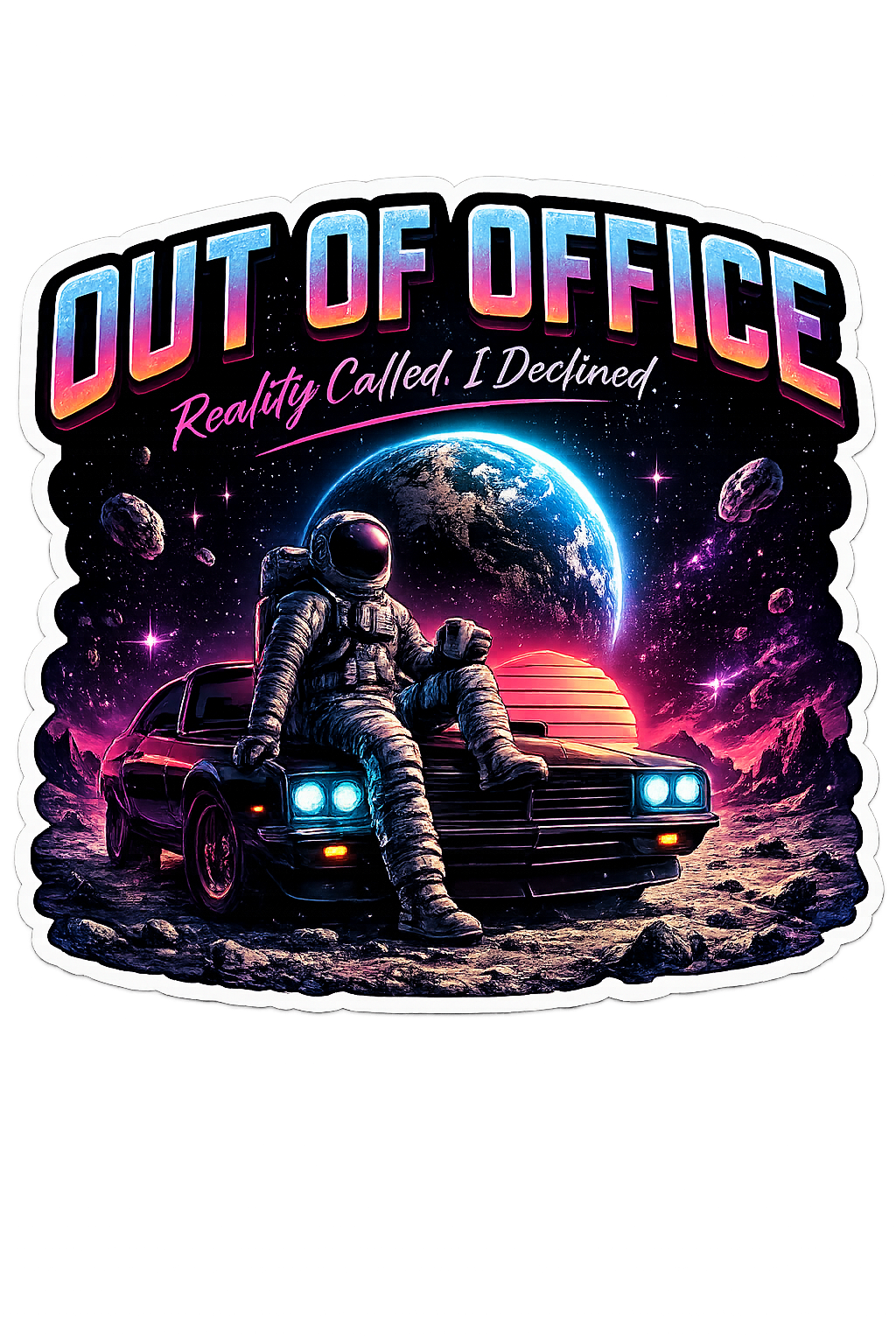Out of Office custom die-cut sticker