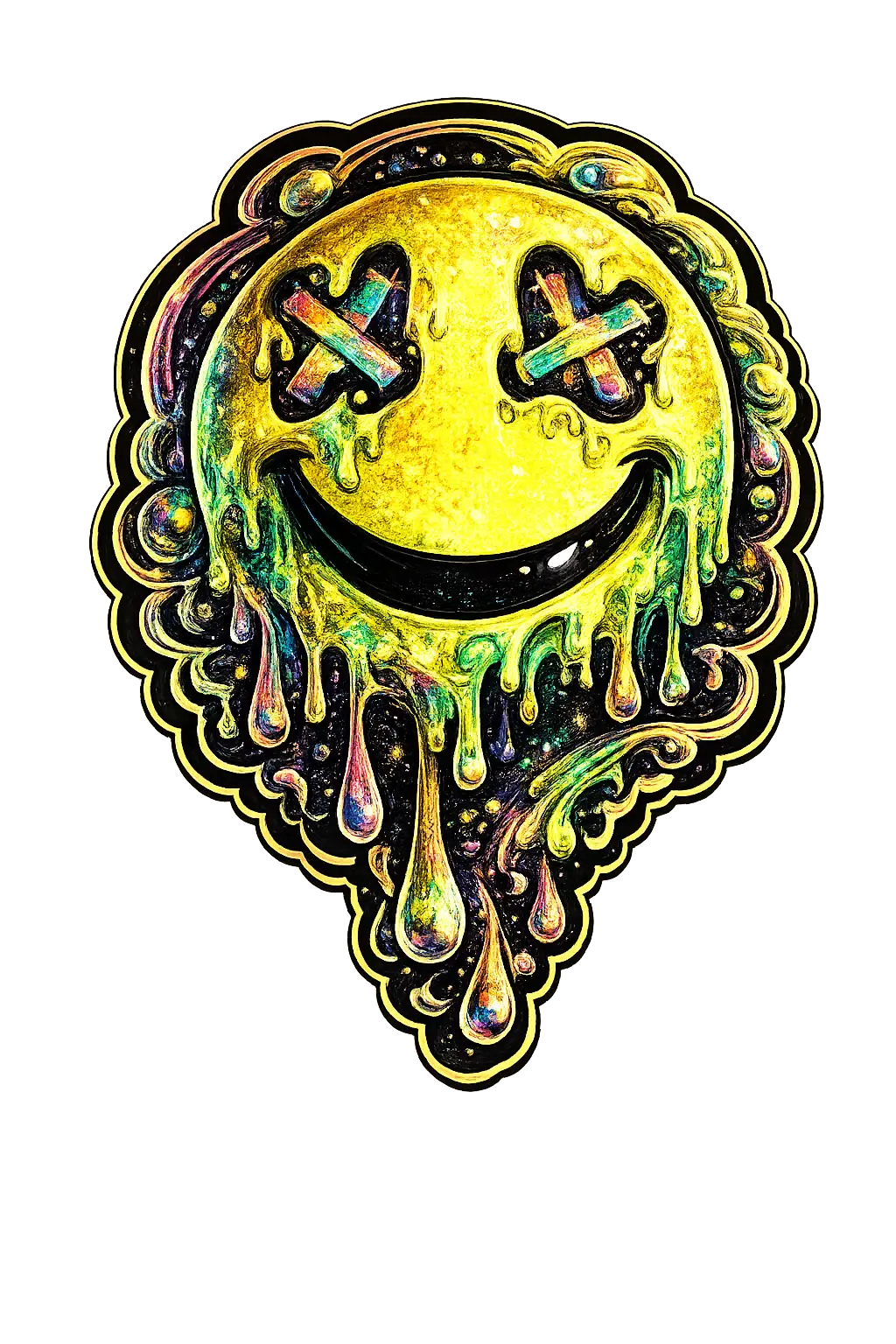 Meltdown Smiley Sticker – 3"