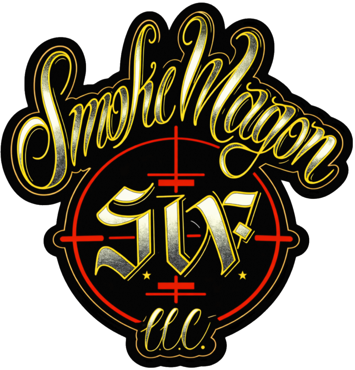 Smoke Wagon Six custom die-cut sticker