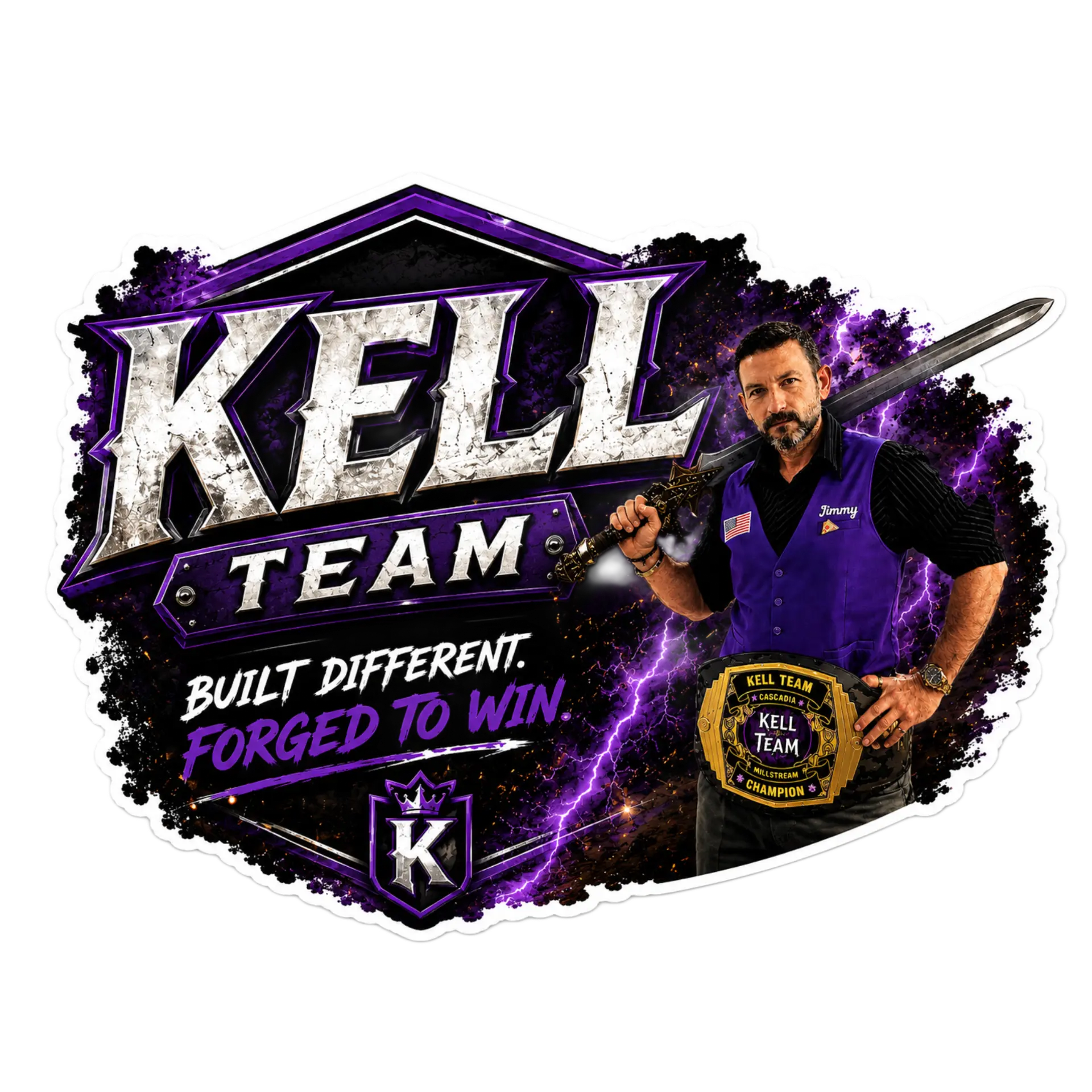 Kell Team custom die-cut sticker