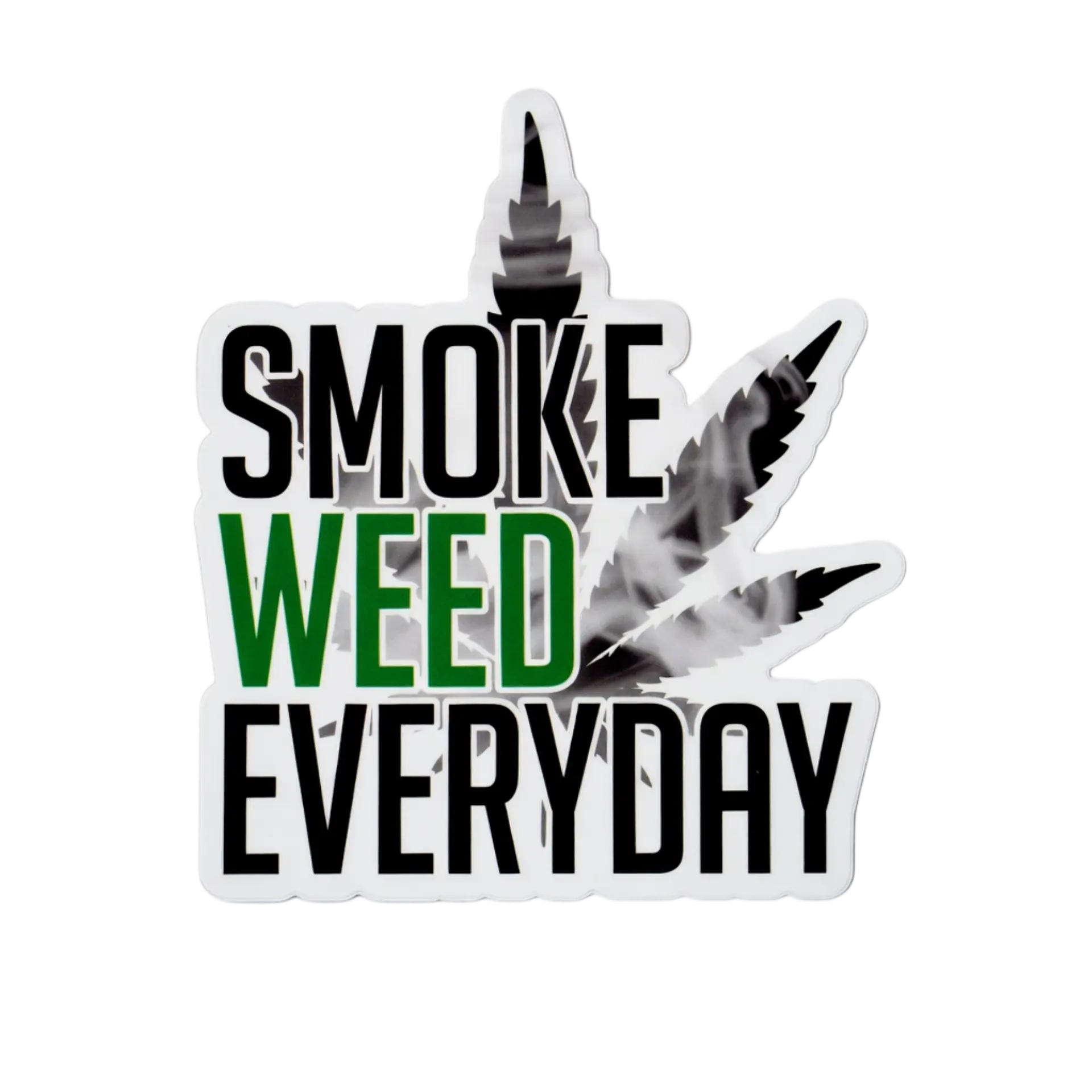 Smoke Weed Everyday Leaf Silhouette Sticker – 3"