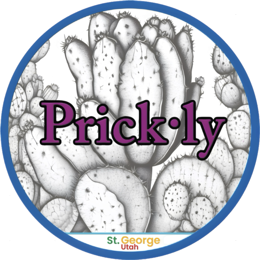 Prickly Adventure Snacks custom die-cut sticker