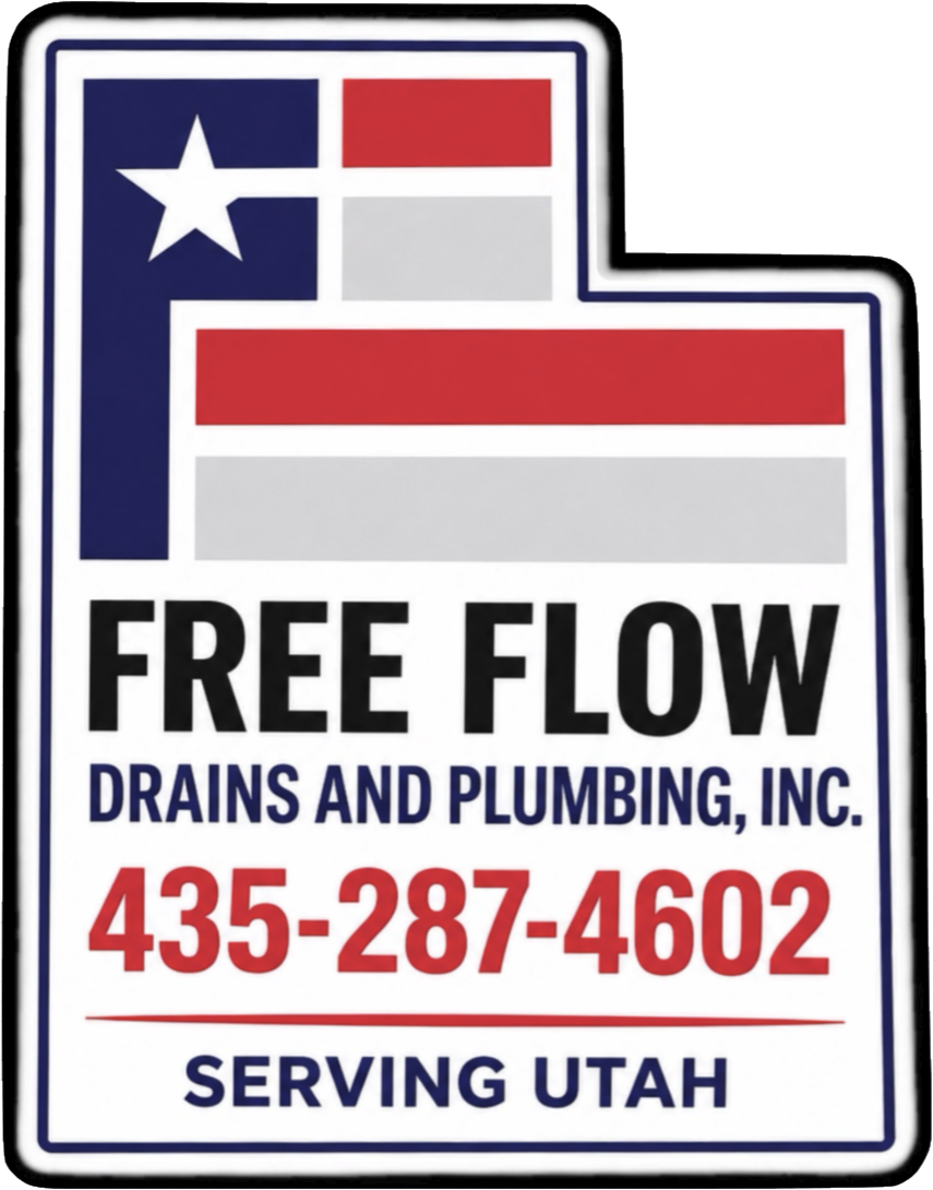 Free Flow Drains and Plumbing, Inc. custom die-cut sticker