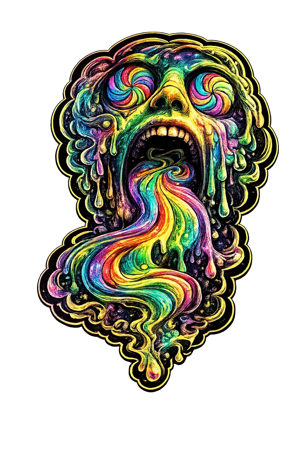 Rainbow Brain Melt Sticker – 3"