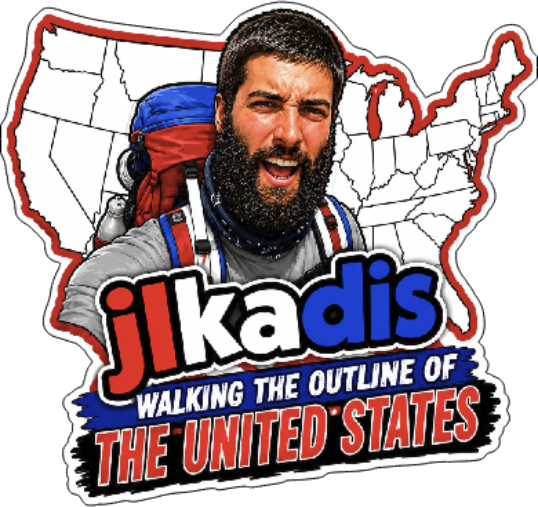 JLKadis — Walking the Outline of the United States custom die-cut sticker