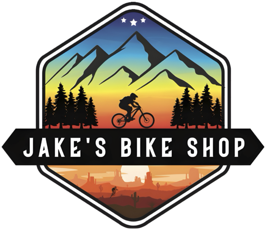 Jake's Bike Shop custom die-cut sticker