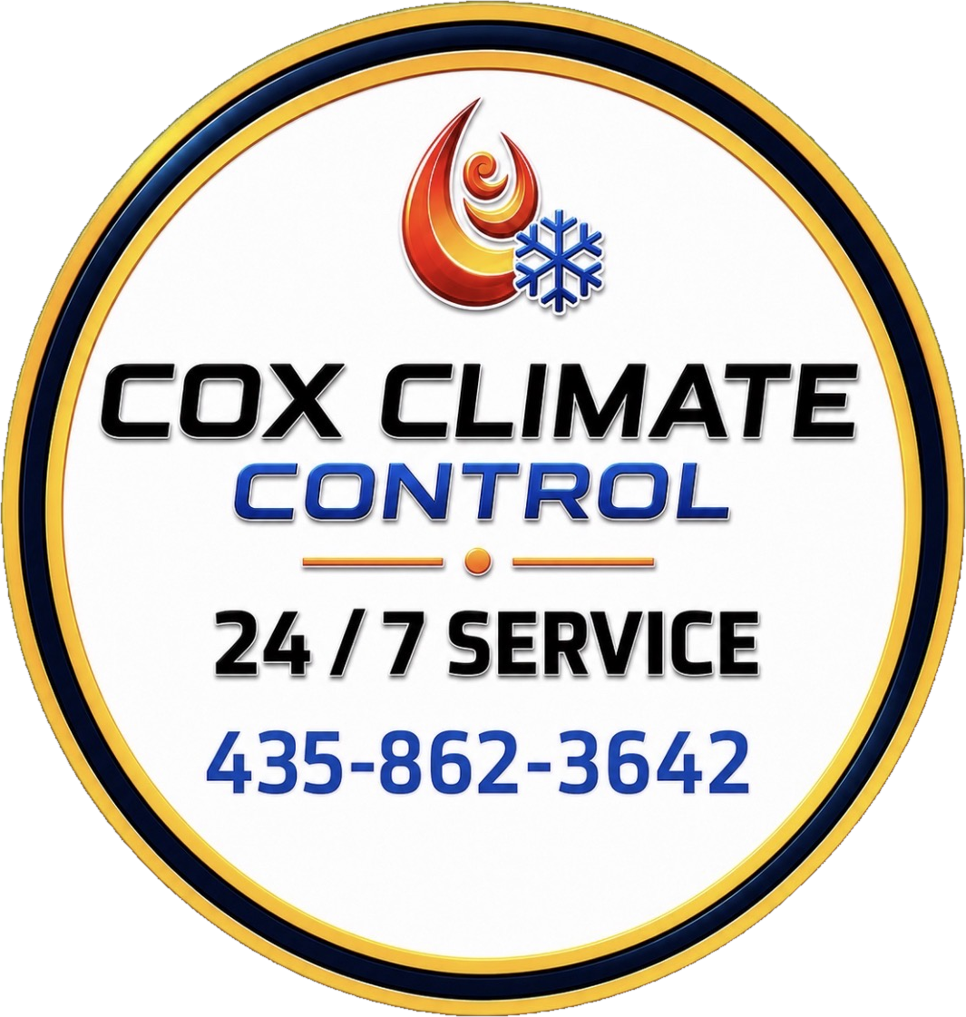Cox Climate Control custom die-cut sticker