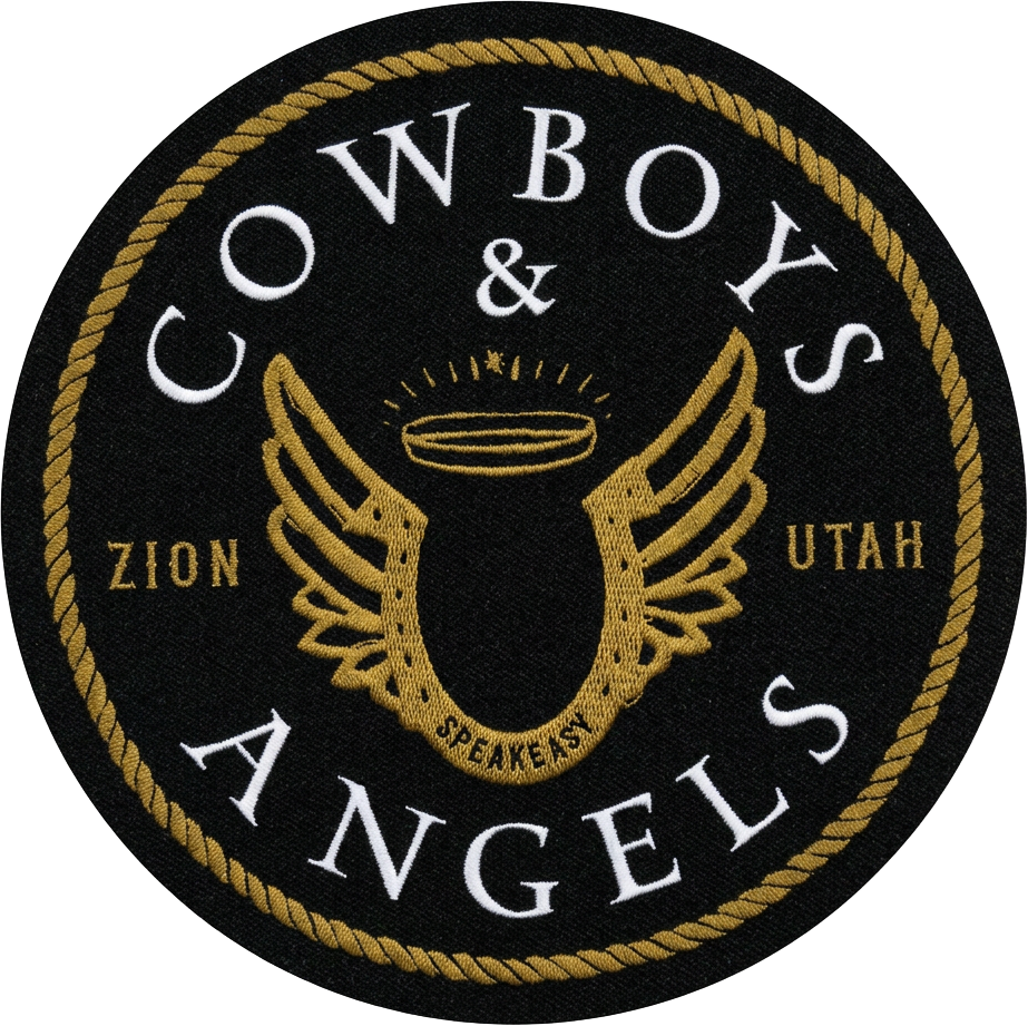 Cowboys & Angels custom die-cut sticker